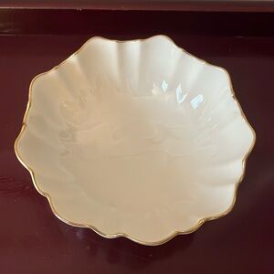 Vintage Lenox Bon Bon Bowl Symphony w/ 24 K Gold Trim Scalloped Footed Bowl